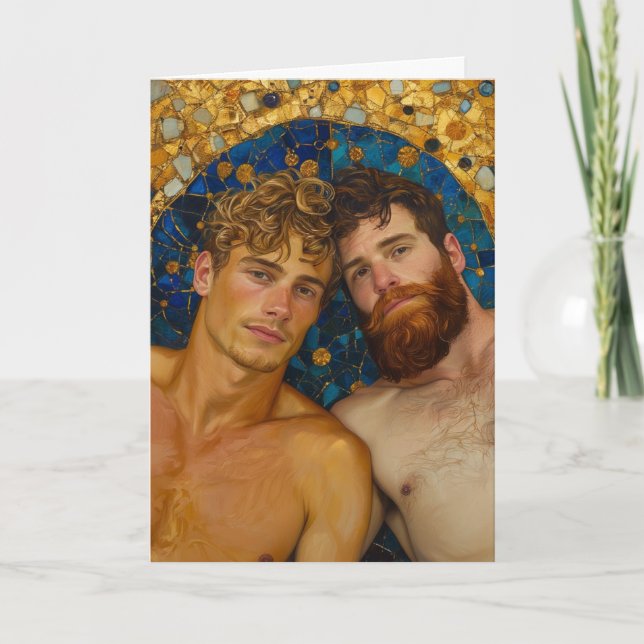 Gyllene mosaikomfamning kort (Framsida)