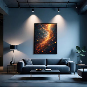 Gyllene Musiknoter Galaxy Spiral Canvastryck
