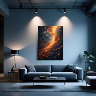 Gyllene Musiknoter Galaxy Spiral Canvastryck