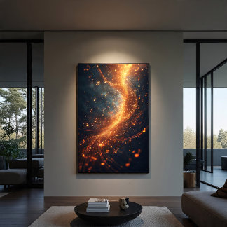Gyllene Musiknoter Galaxy Spiral Poster