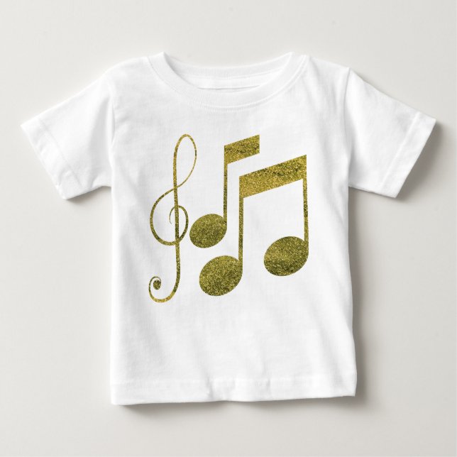 Gyllene musiknoter t-shirt (Framsida)