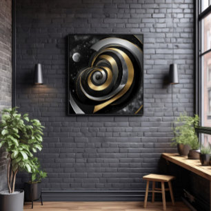 Gyllene och silver kosmisk spiral canvastryck