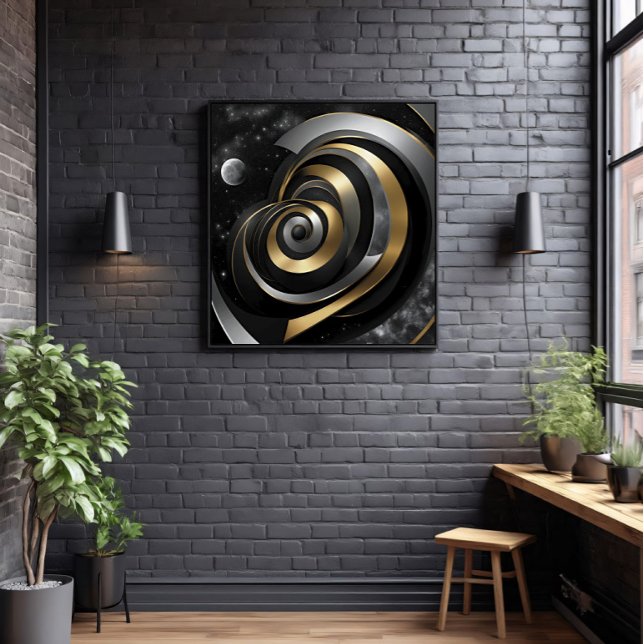 Gyllene och silver kosmisk spiral canvastryck (Skapare uppladdad)