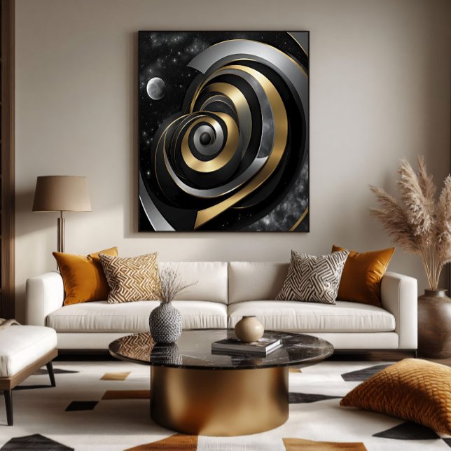 Gyllene och silver kosmisk spiral poster (Skapare uppladdad)