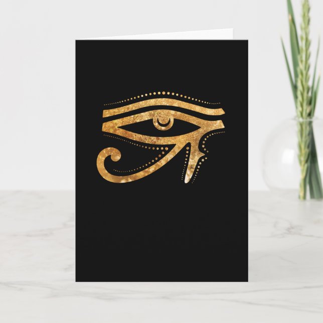 Gyllene Öga i RA Egyptian Hieroglyph Kort (Framsida)