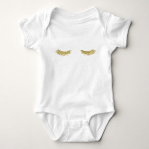 Gyllene ögonfransar Mode Baby Tutu-bodysuit Tröja