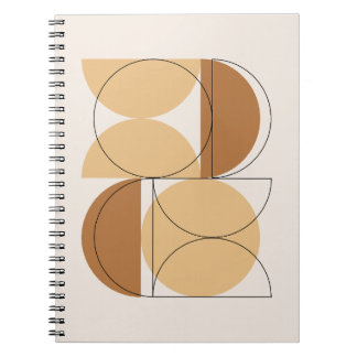 Gyllene Orbit Mid-Century Mönster Anteckningsbok