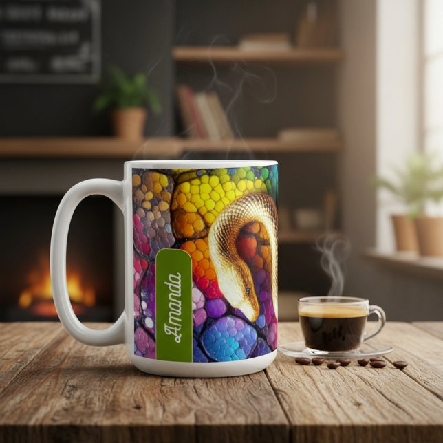Gyllene Ormmosaik Kaffemugg (Skapare uppladdad)