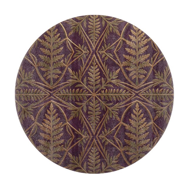 Gyllene Ornamenterad Geometrisk Lila Fern  (Framsidan)