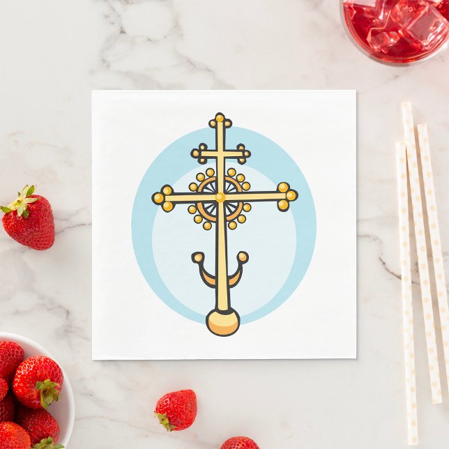 Gyllene ortodox kors religiöst symbol pappersservett (Skapare uppladdad)