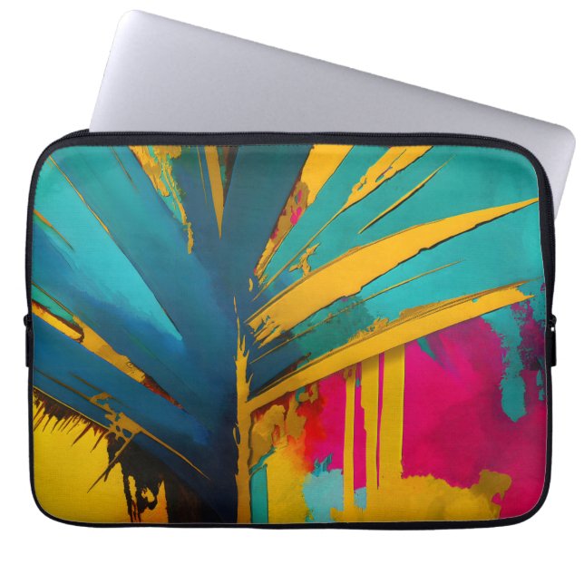 Gyllene palm – Abstrakt tropisk energi Laptop Fodral (Framsidan)