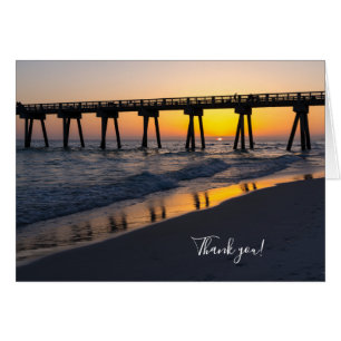 Gyllene Panama City Beach Solnedgång Reflektioner  OBS Kort