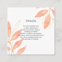Gyllene Päron Vattenfärg Blommig Bröllopsinformati Tilläggskort