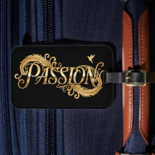Gyllene Passion – Lyx Typografi Inspirerande D Bagagebricka