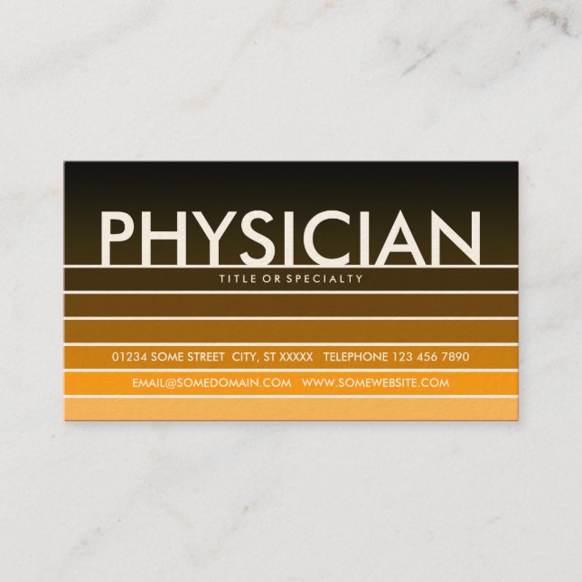 gyllene PHYSICIAN-färgruta Visitkort (Framsida)