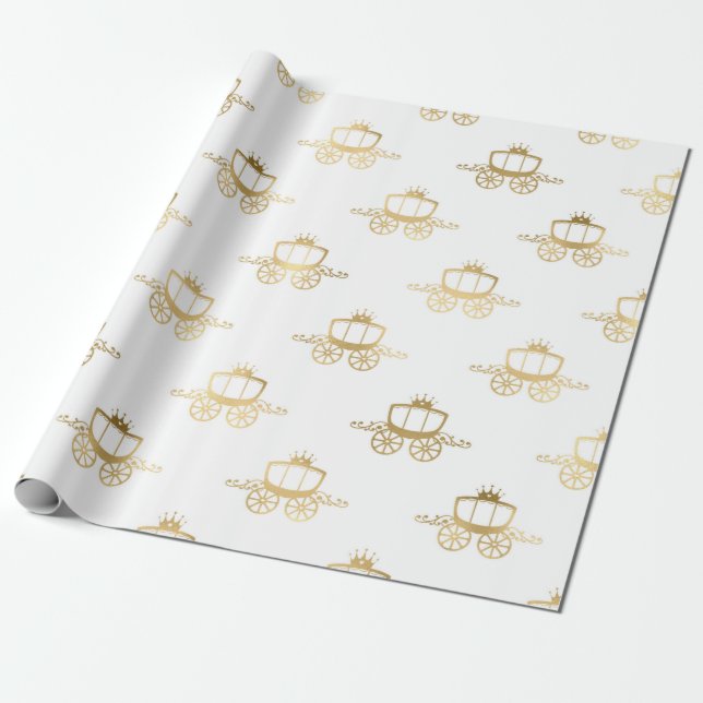 Gyllene Prinsessa Kunglig Sagostafett Elegant Magi Presentpapper (Utrullad)