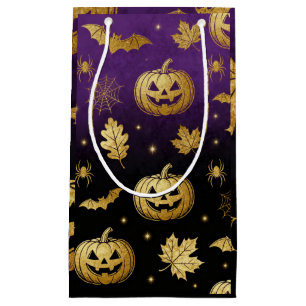 Gyllene Pumpa Glöd – Elegant Halloweenpresentpåse