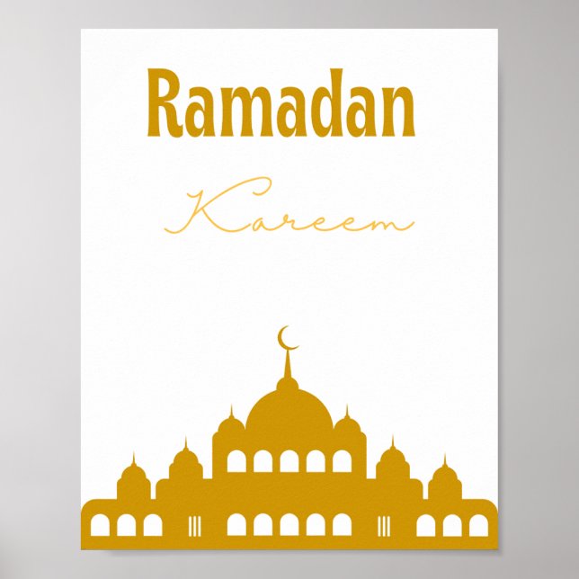 Gyllene "Ramadan Kareem" Väggkonst  (Framsidan)