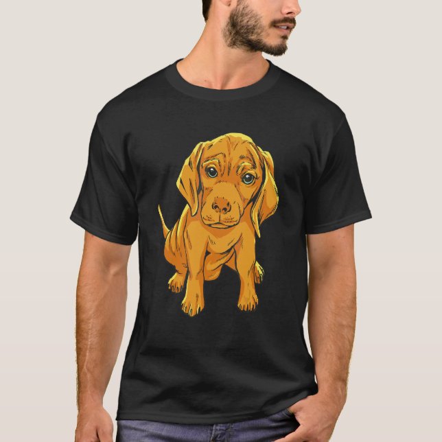 Gyllene Retriever Hund Valp T Shirt (Framsida)