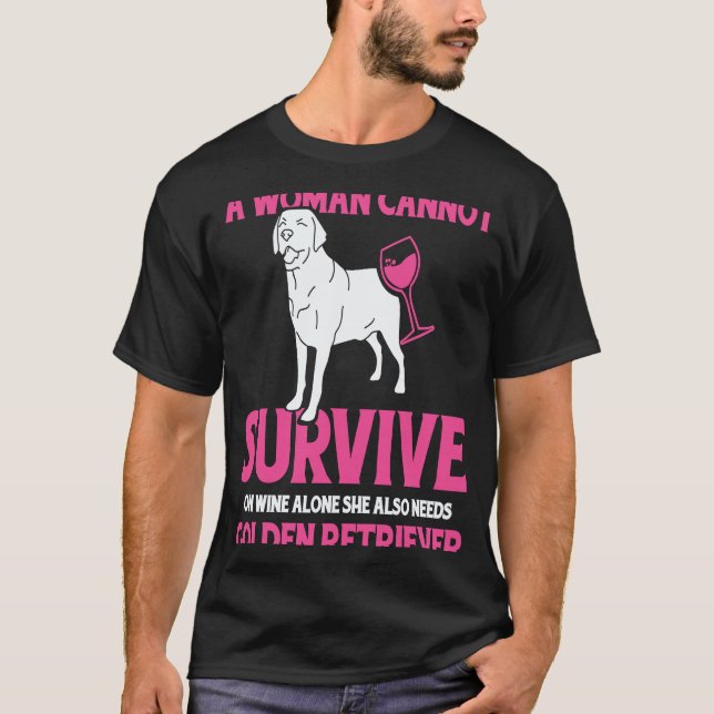 gyllene retriever mamma och vin t shirt (Framsida)