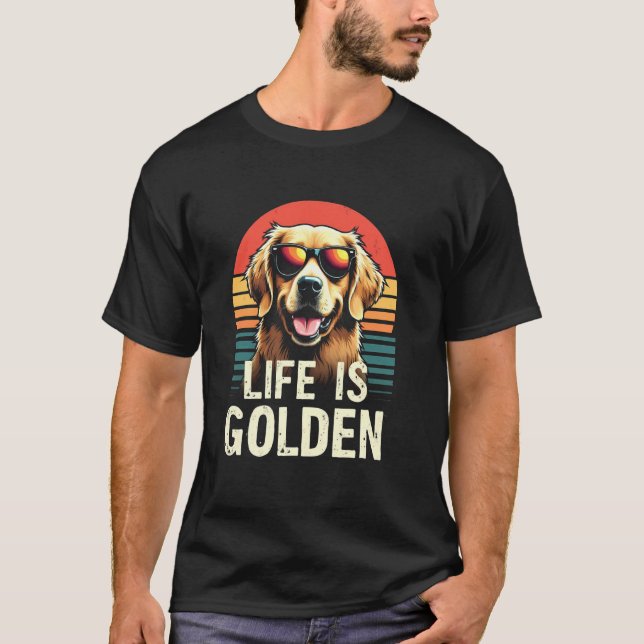 Gyllene Retro Liv T Shirt (Framsida)