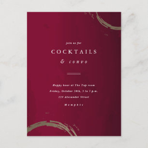 Gyllene Ringar Cocktailpartyinbjudan Vykort