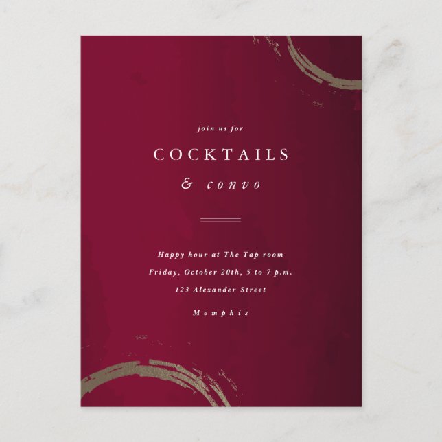 Gyllene Ringar Cocktailpartyinbjudan Vykort (Framsida)