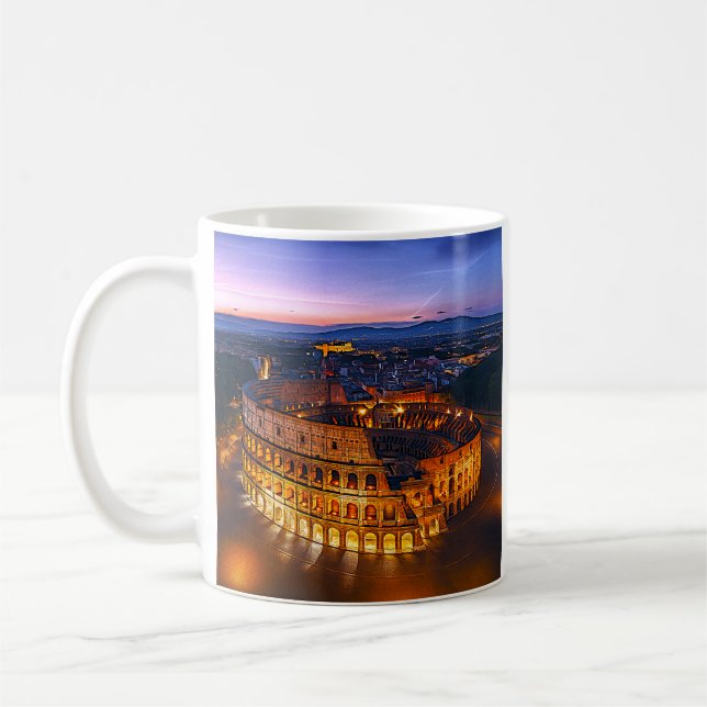 Gyllene romerska Colosseum-herlighet Kaffemugg (Vänster)