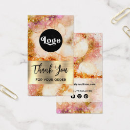 gyllene rosa akvarell falsk foliepaketinsats visitkort