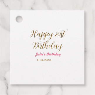 gyllene rosa glad 21-årsdag namn datum modern s gåvor etiketter