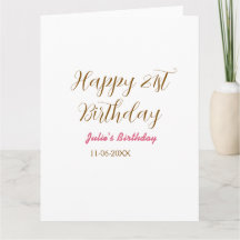 gyllene rosa glad 21-årsdag namn datum modern s