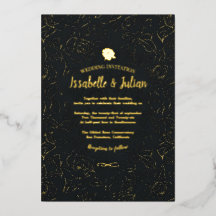 gyllene rosor bröllopsinbjudan