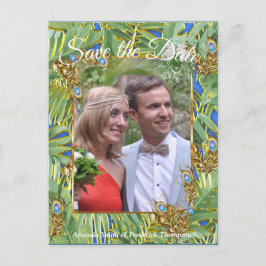 Gyllene Royal Påfågel Tempel Drömmar Meddelande Vykort