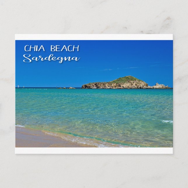 gyllene sandstrand med turkos vatten i Italien Vykort (Framsida)