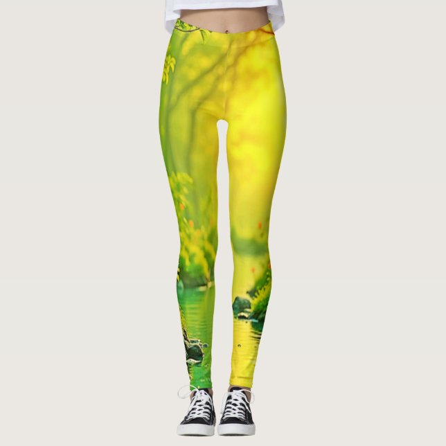 Gyllene Skogsström Fridfull Konst Leggings (Framsida)