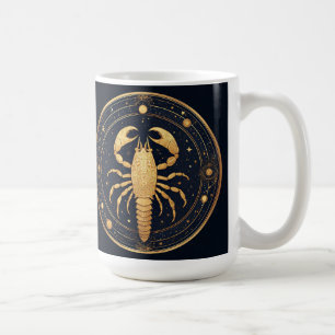 Gyllene Skorpion Konstverk med Astrologiska Symbol Kaffemugg