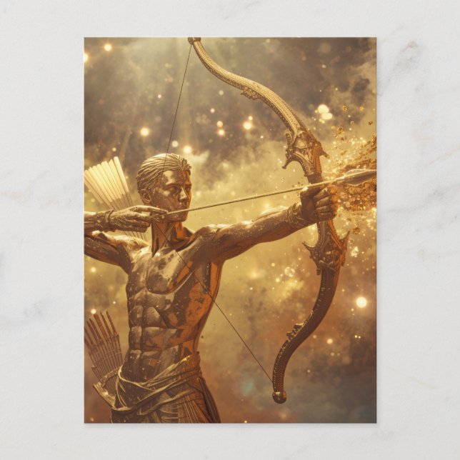 Gyllene Skytten Zodiakkonst - Modern Astronomi Vykort (Framsida)