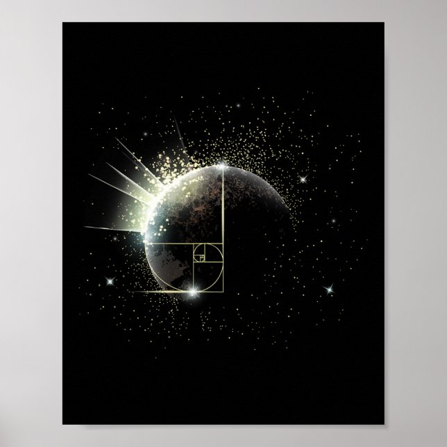 Gyllene Snittet Fibonacci Matematiklärare Spiral U Poster (Framsidan)