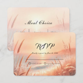 Gyllene Solnedgång Äng Strand Bröllop OSA Kort