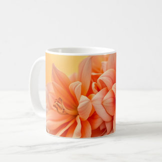 Gyllene solnedgång Blommig akvarellkonst Kaffemugg