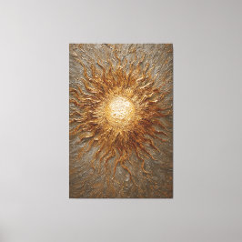 Gyllene solstrålning Texturerad Abstrakt Vägg Ar Canvastryck