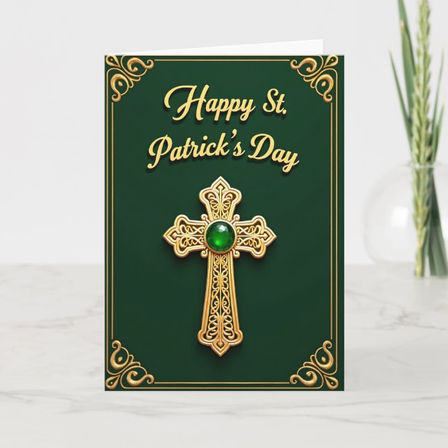 Gyllene St. Patricks Day-kort Kort (Framsida)