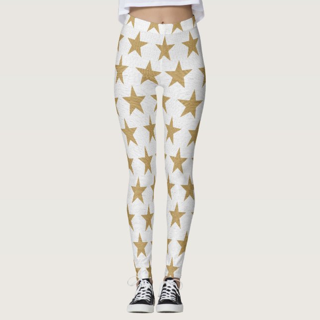 gyllene stjärnor leggings (Framsida)