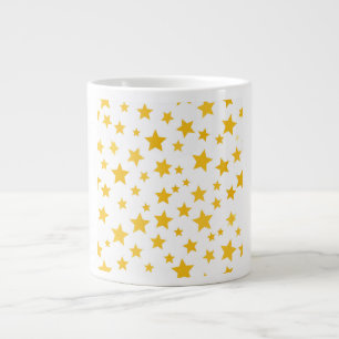 gyllene stjärnor på vit bakgrund jumbo mugg