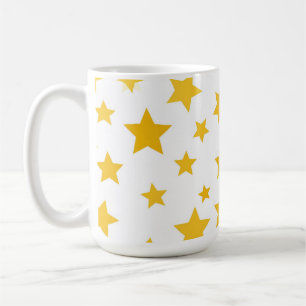 gyllene stjärnor på vit bakgrund kaffemugg