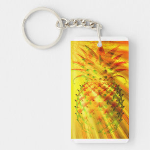 Gyllene Strålar Som Går Genom En Stor Ananas