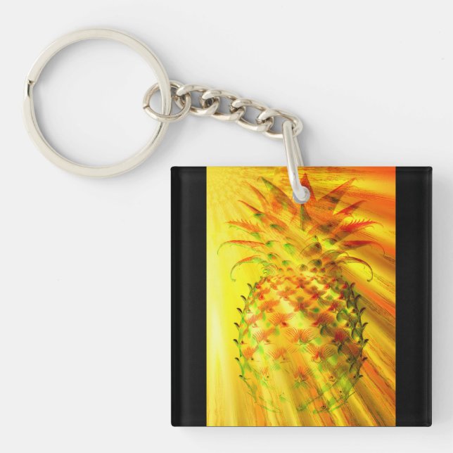 Gyllene strålar som passerar genom en stor ananas (Framsidan)