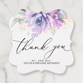 Gyllene Sukkulenter Grönska Bröllop Tack För Gåva  Gåvor Etiketter