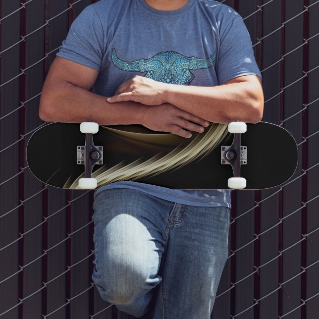 Gyllene Svall Över Svart Mini Skateboard Bräda 18,5 Cm (Utomhus 3)