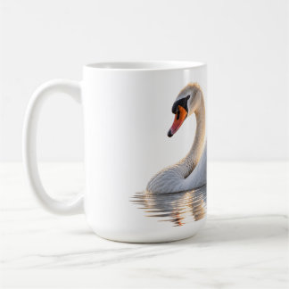 Gyllene svan på vatten kaffemugg